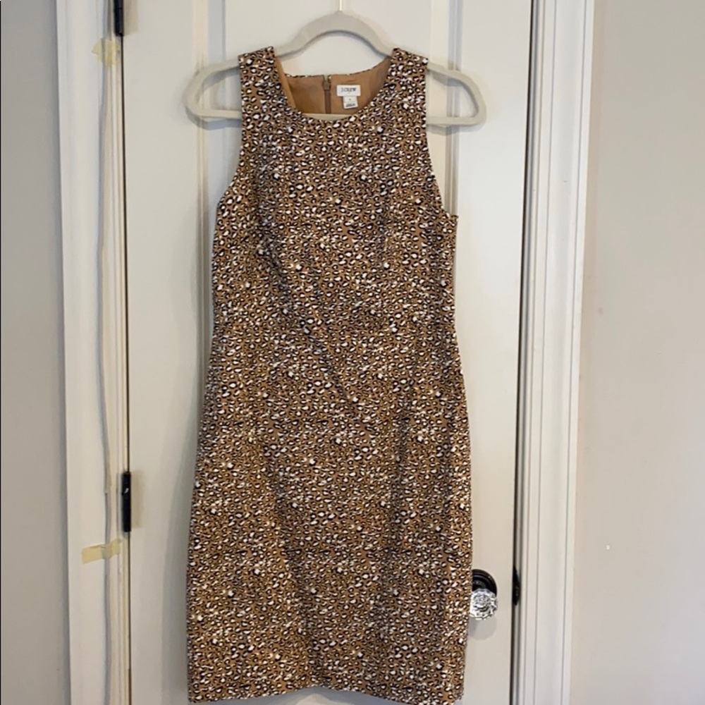 NWT JCrew Factory animal print sheath dress, sz 8